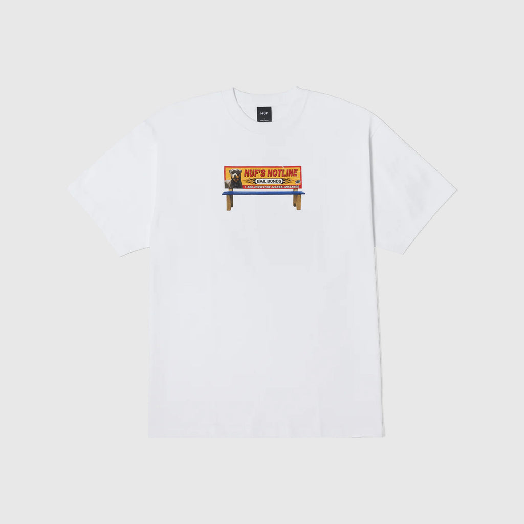 HUF S/S Bail Bonds Tee - White - Front