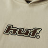 HUF Logo Applique Hooded Fleece - Putty - Front Close Up