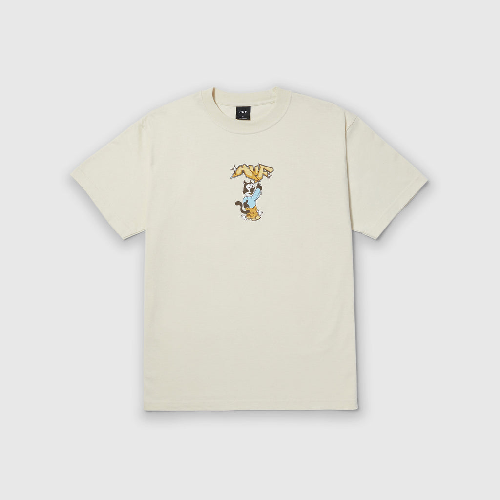 HUF Bad Cat Tee - Bone - Front