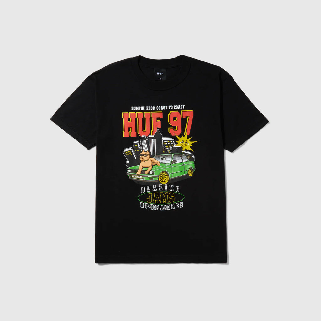 HUF Blazing Jams Tee - Black - Front