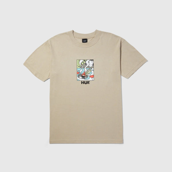 HUF Burning Away Tee - Bone - Front