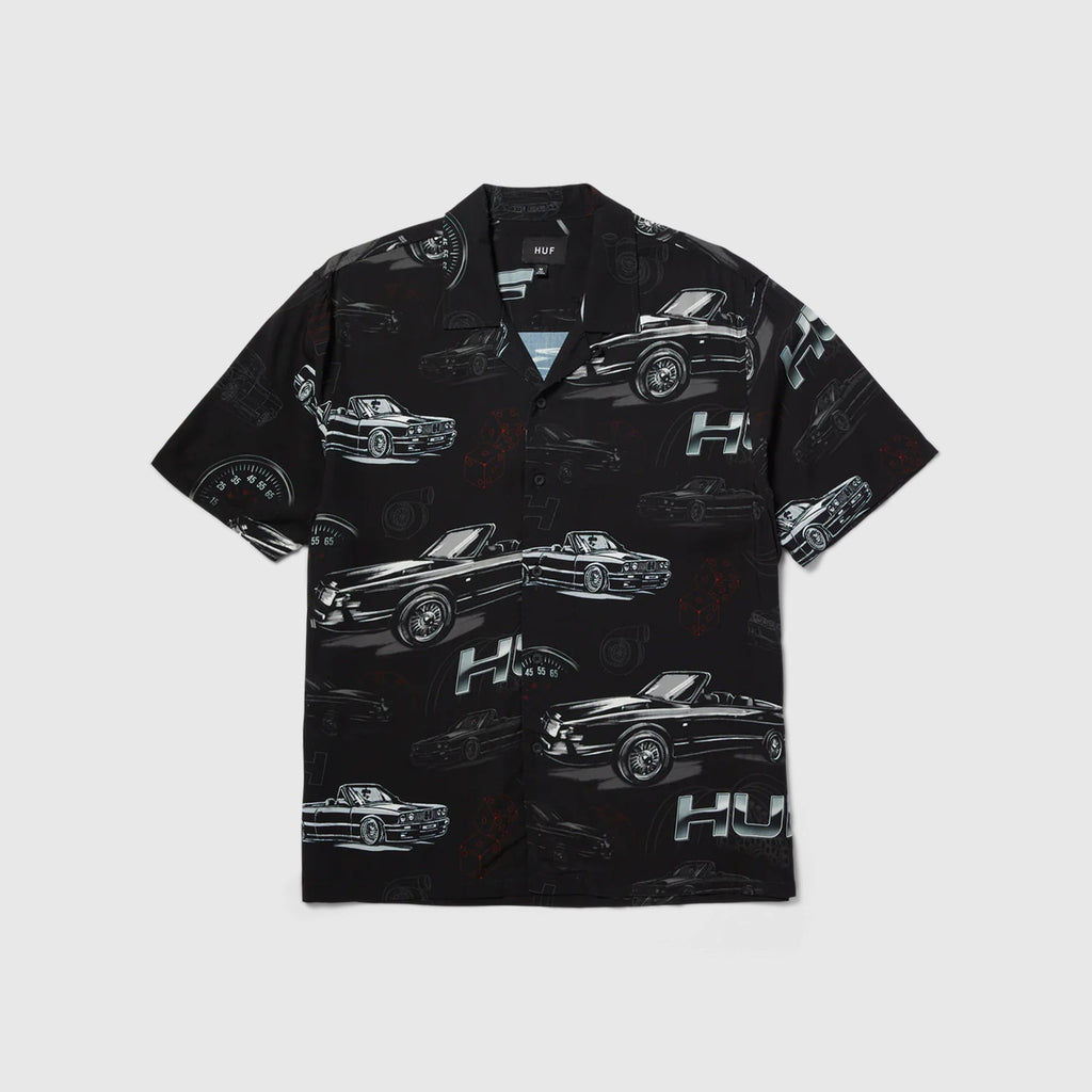 HUF Drop Top S/S Resort Shirt - Black - Front