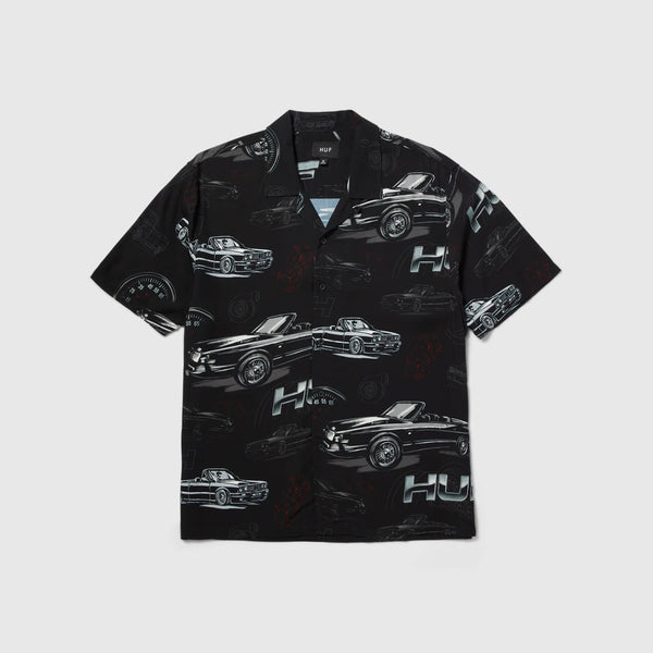 HUF Drop Top S/S Resort Shirt - Black - Front