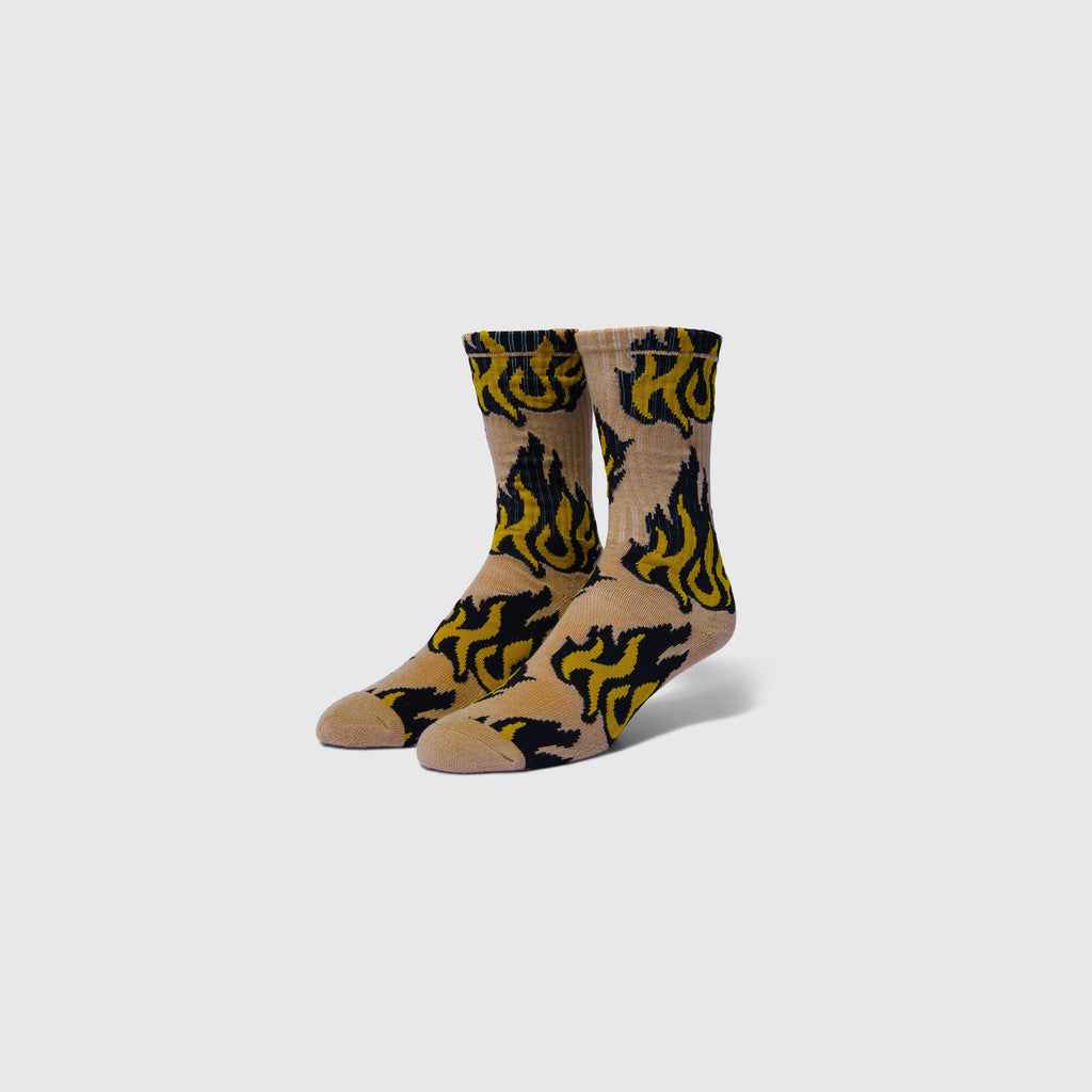 HUF Flamin Crew Socks - Oatmeal