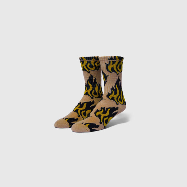 HUF Flamin Crew Socks - Oatmeal