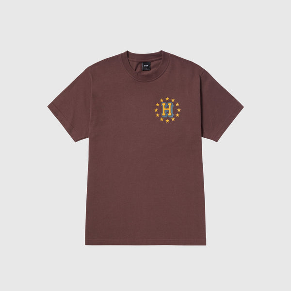 HUF Galactic Stack Tee - Eggplant - Front