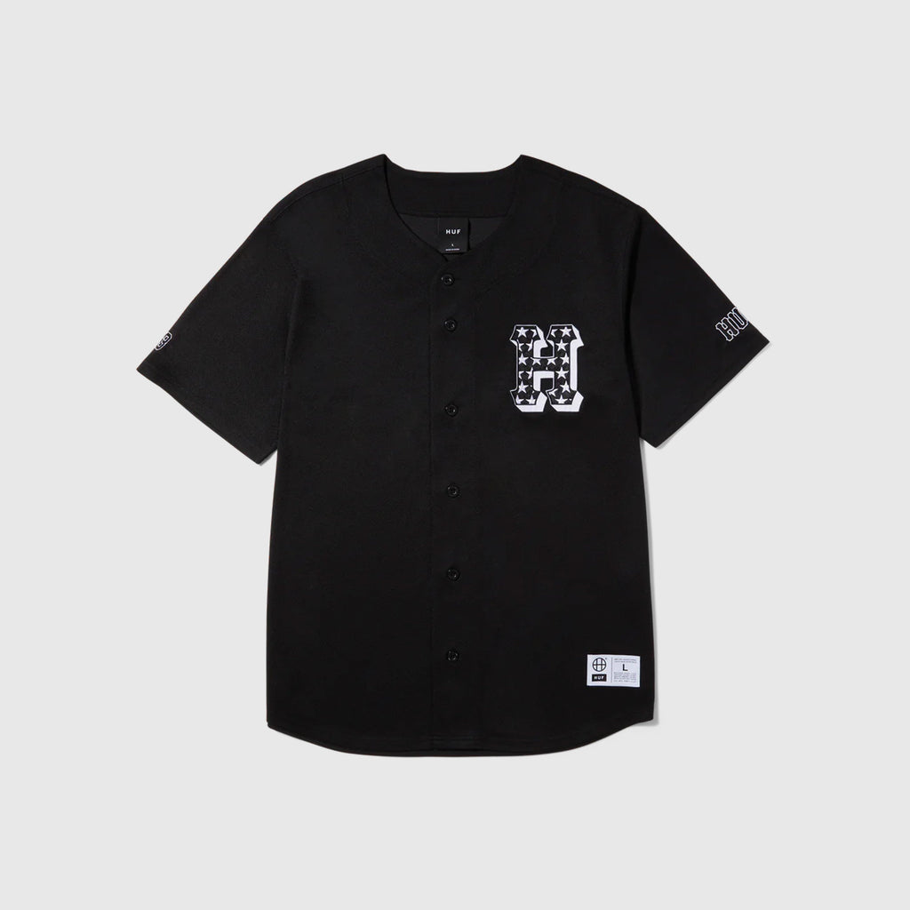 HUF H-Star Baseball Shirt - Black - Front