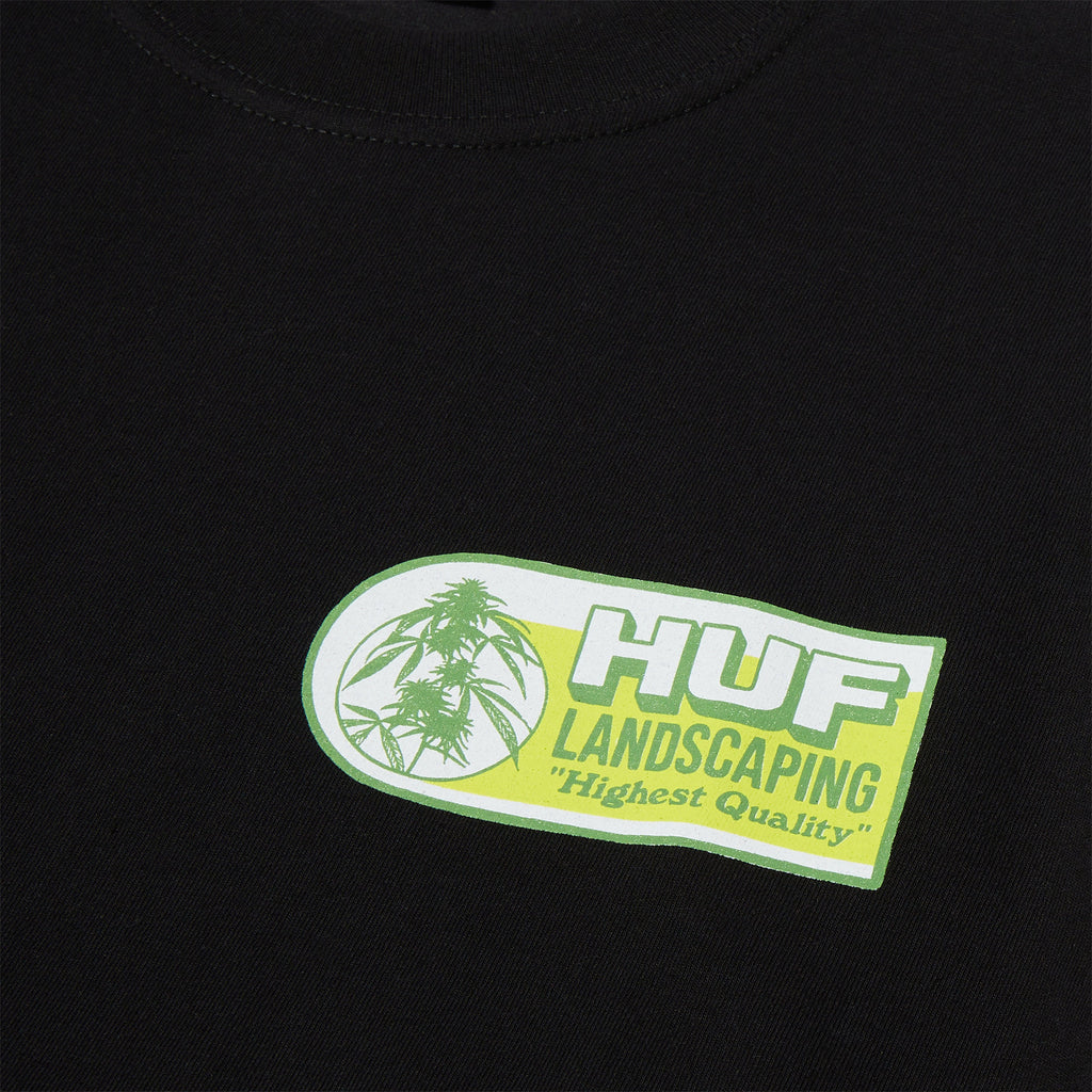 HUF Landscaping Tee - Black - Front Close Up