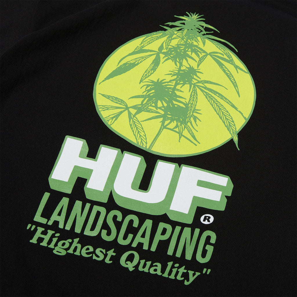 HUF Landscaping Tee - Black - Back Close Up