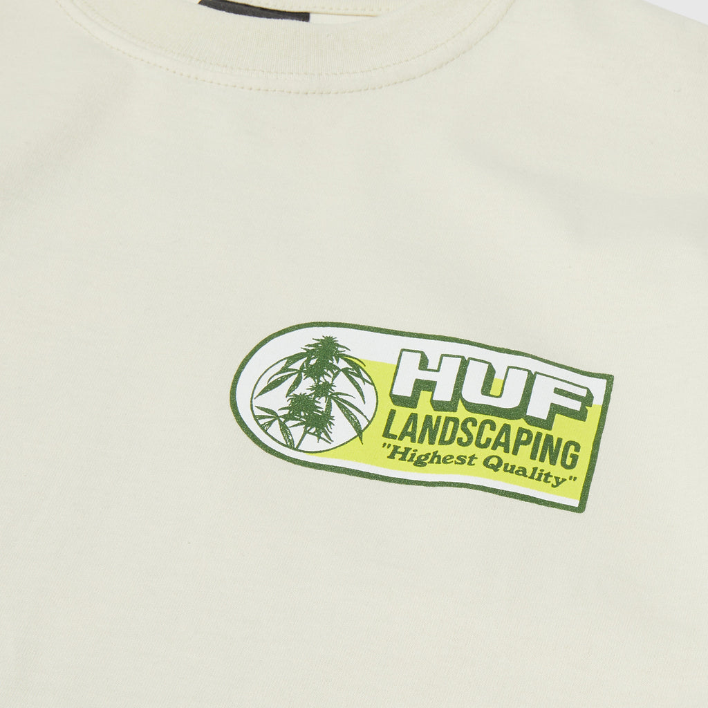 HUF Landscaping Tee - Bone - Front Close Up