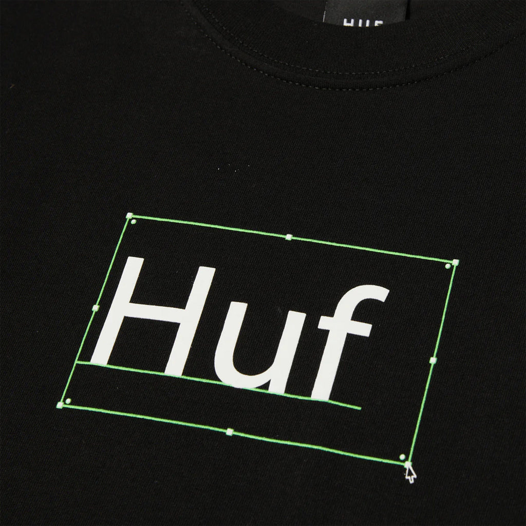 HUF Deadline Tee - Black - Front Close Up