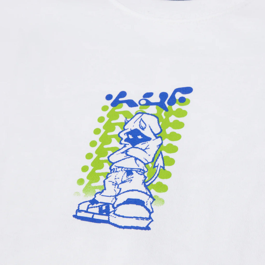 HUF Hell Razor Tee - White - Front Close Up