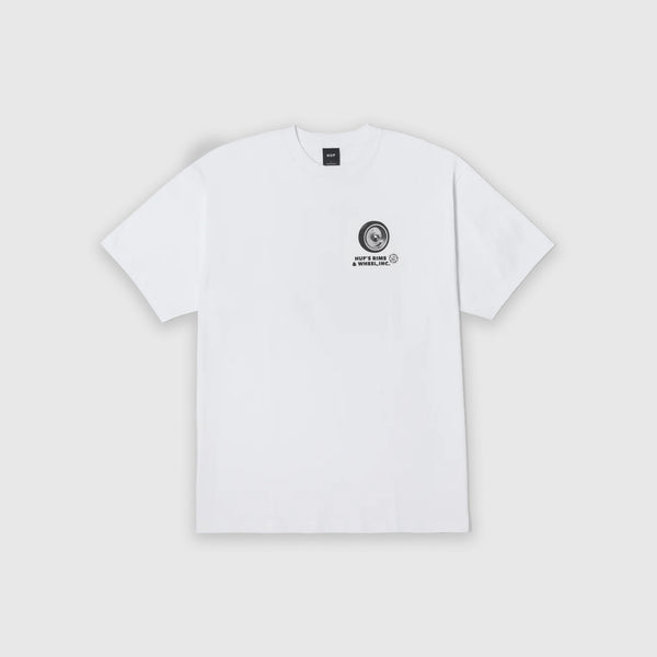 HUF Rim & Wheel Inc Tee - White - Front