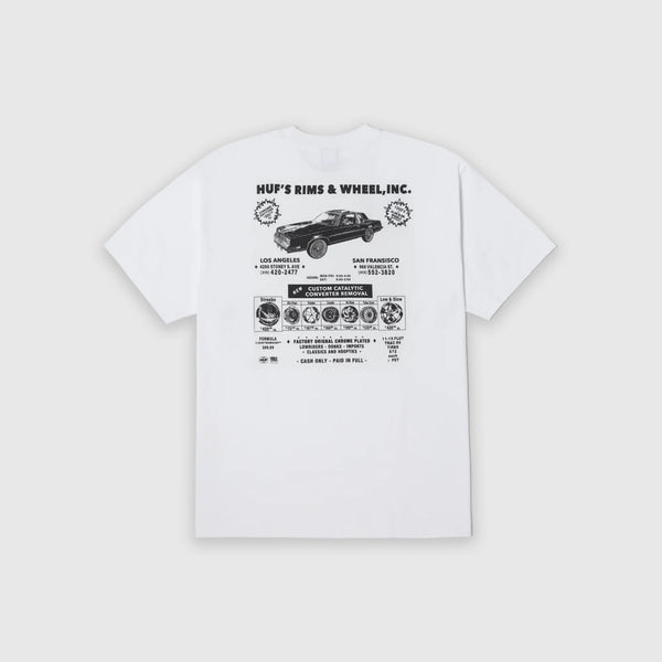 HUF Rim & Wheel Inc Tee - White - Back