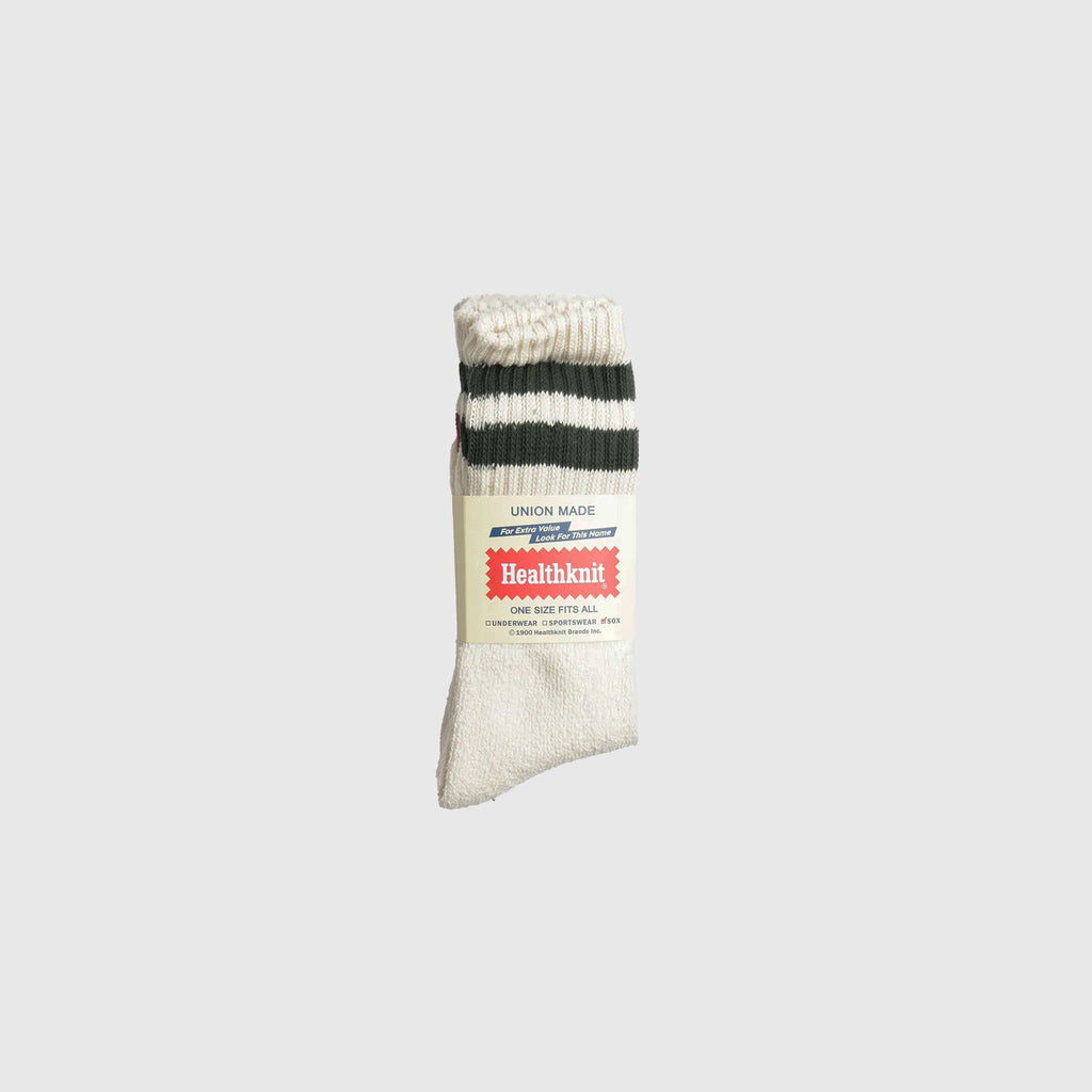 Healthknit Socks - Off White / Dark Green / Navy / Burgundy