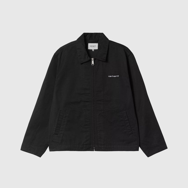 Carhartt WIP Module Script Jacket - Black / White Rinsed - Front