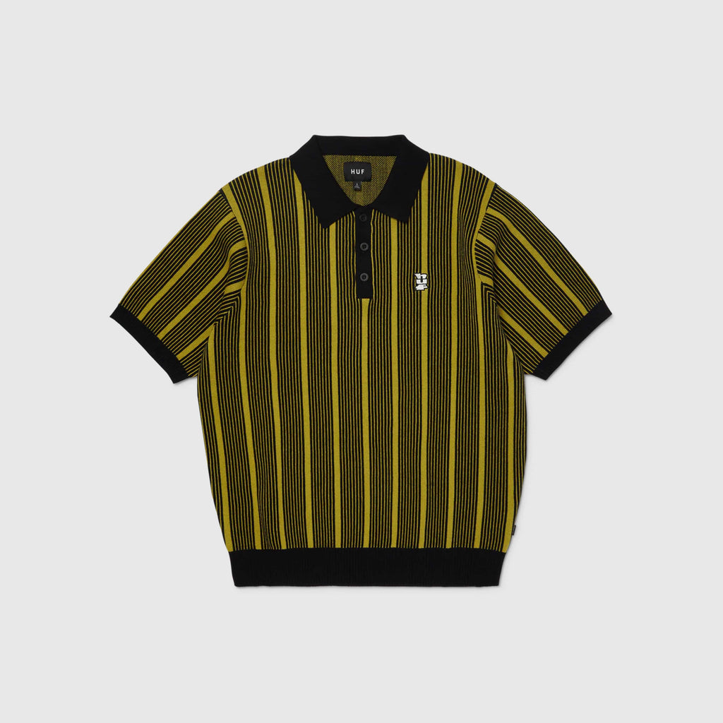 HUF Trace Stripe S/S Knit Top - Moss - Front