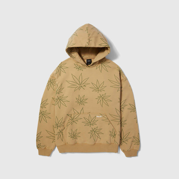 HUF Plantlife Fleece Hoodie - Oatmeal - Front