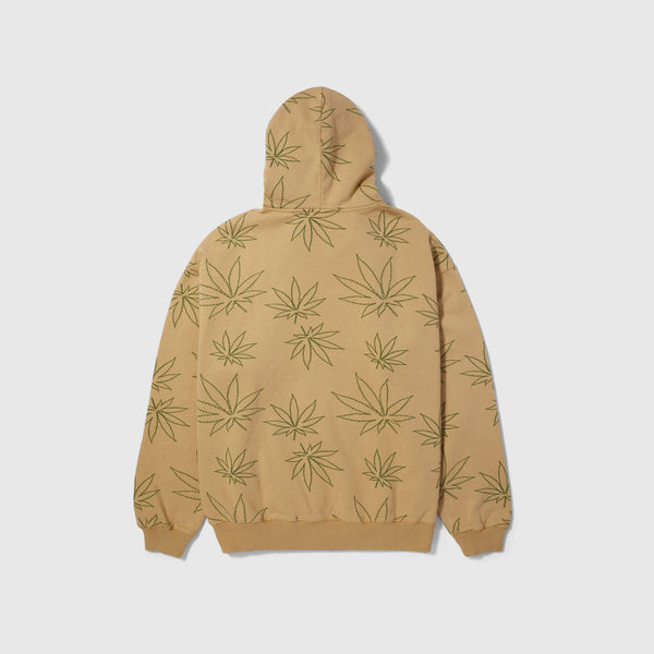 HUF Plantlife Fleece Hoodie - Oatmeal - Back