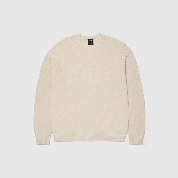 HUF Grid Crewneck Sweater - Natural - Front