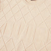 HUF Grid Crewneck Sweater - Natural - Front Close Up