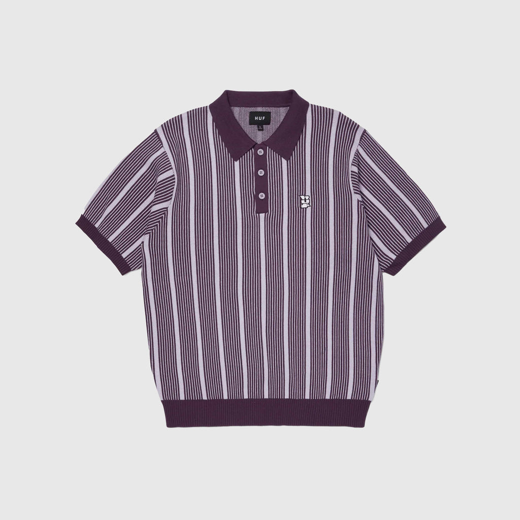 HUF Trace Stripe S/S Knit Top - Dust Purple - Front
