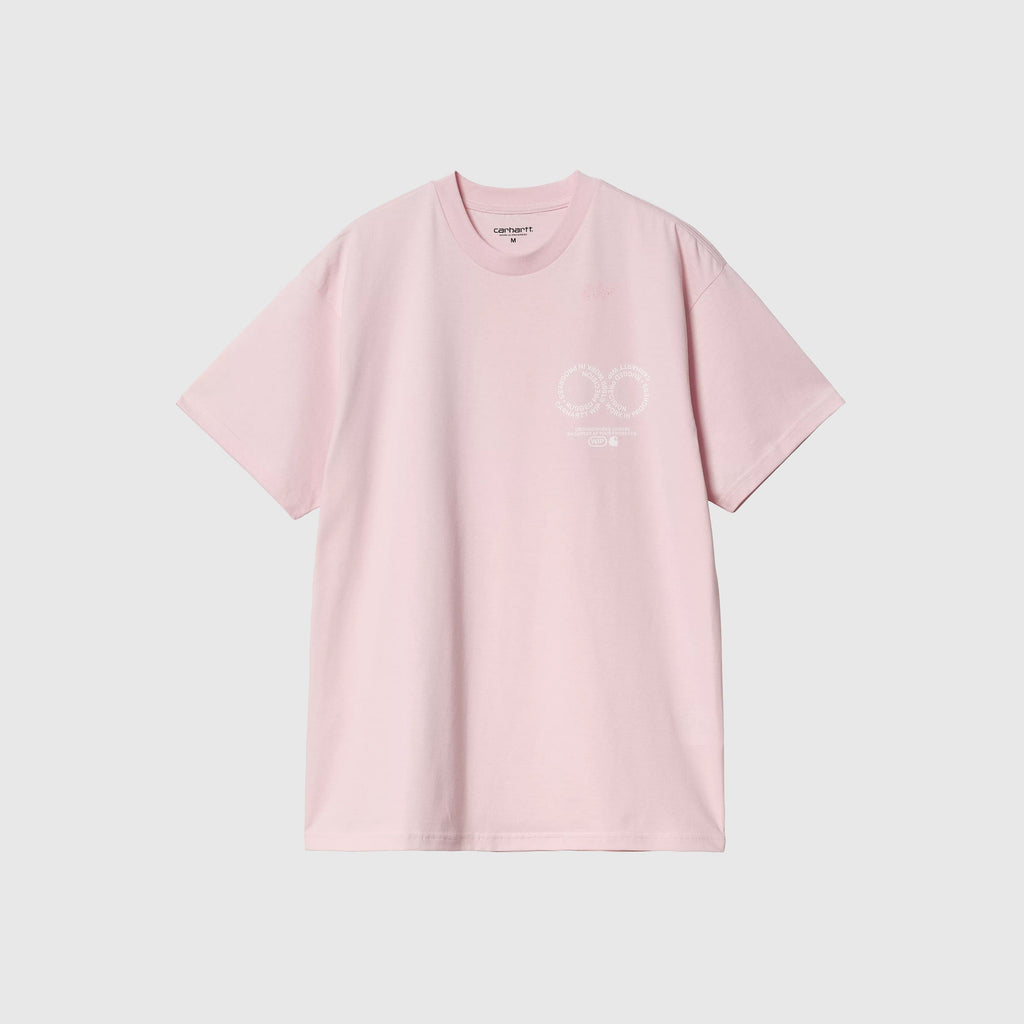 Carhartt WIP S/S Rotation Tee - Air Pink / White - Front