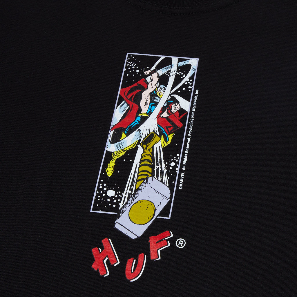 HUF Hammer Time S/S Tee - Black - Front Close Up
