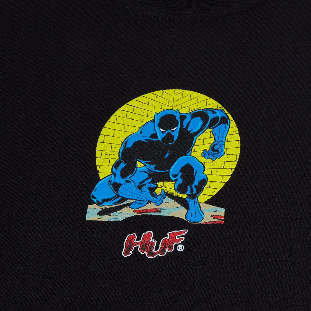 HUF Night Prowling S/S Tee - Black - Front Close Up