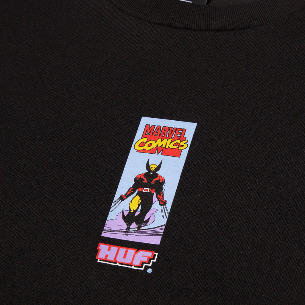 HUF Wolvie S/S Tee - Black - Front Close Up
