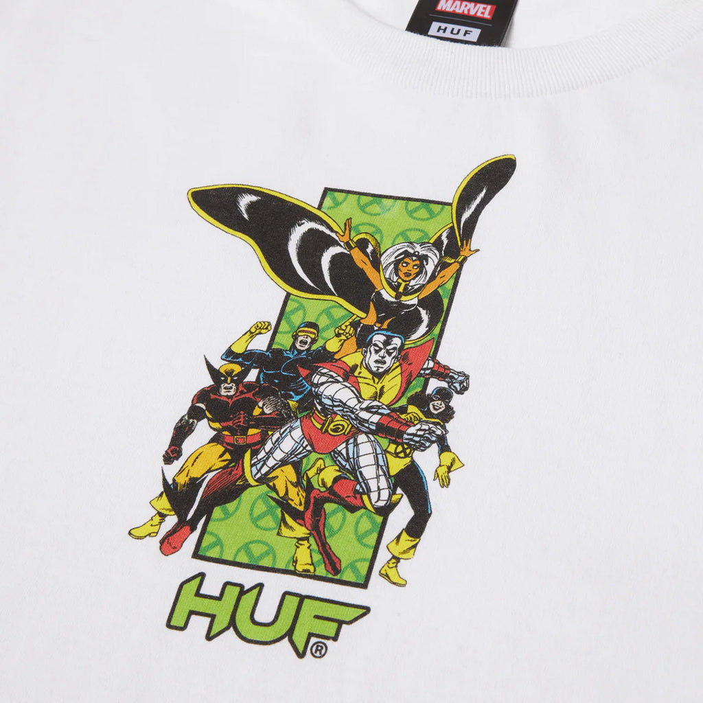 HUF Danger Room S/S Tee - White - Front Close Up