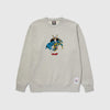 HUF Mutant Team Up Crewneck - Heather Grey - Front
