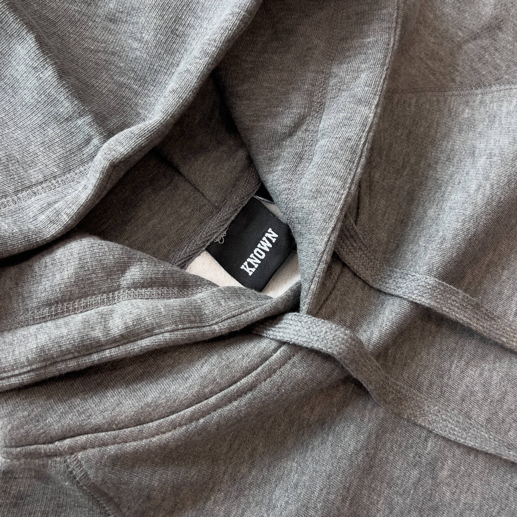 KNWN Basic Hoodie - Grey - Front Close Up