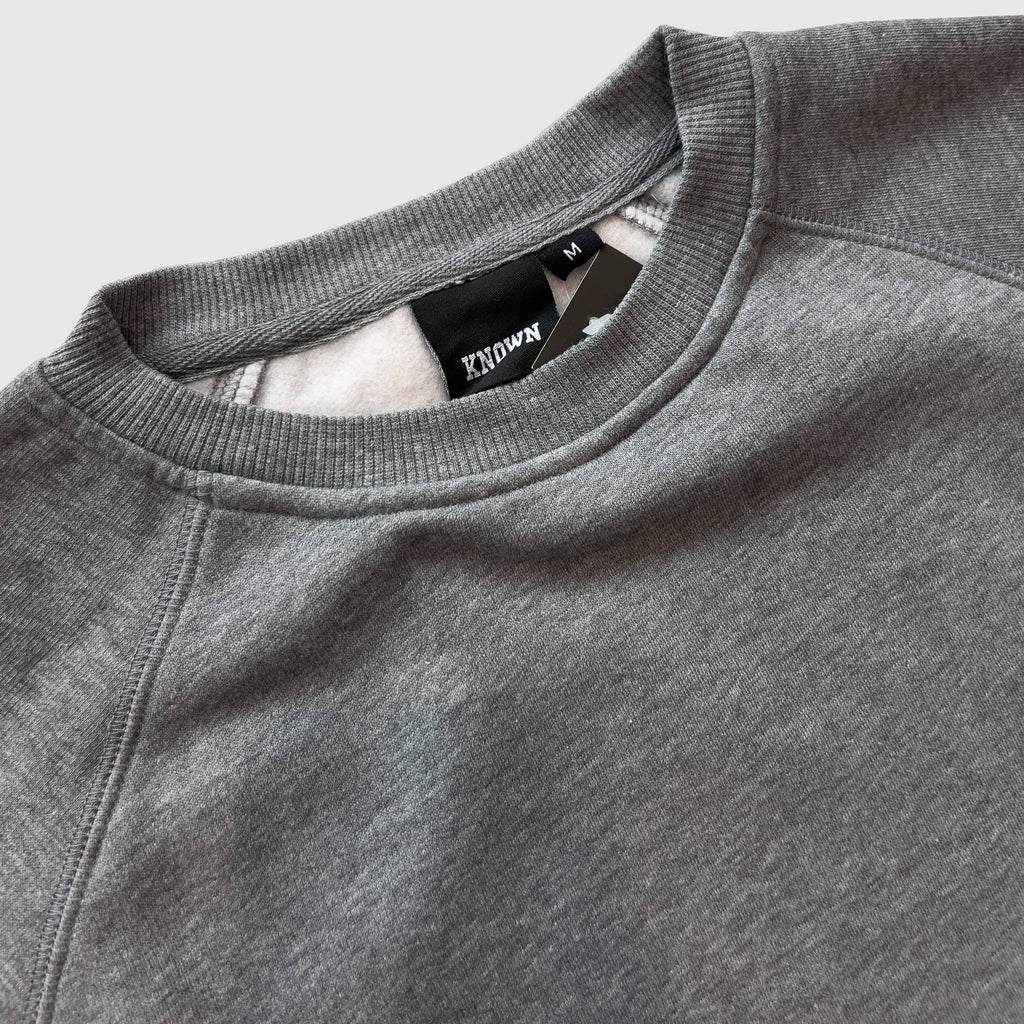 KNWN Basic Sweat - Grey - Front Close Up