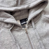 KNWN Basic Zip Up - Heather Grey - Front Close Up