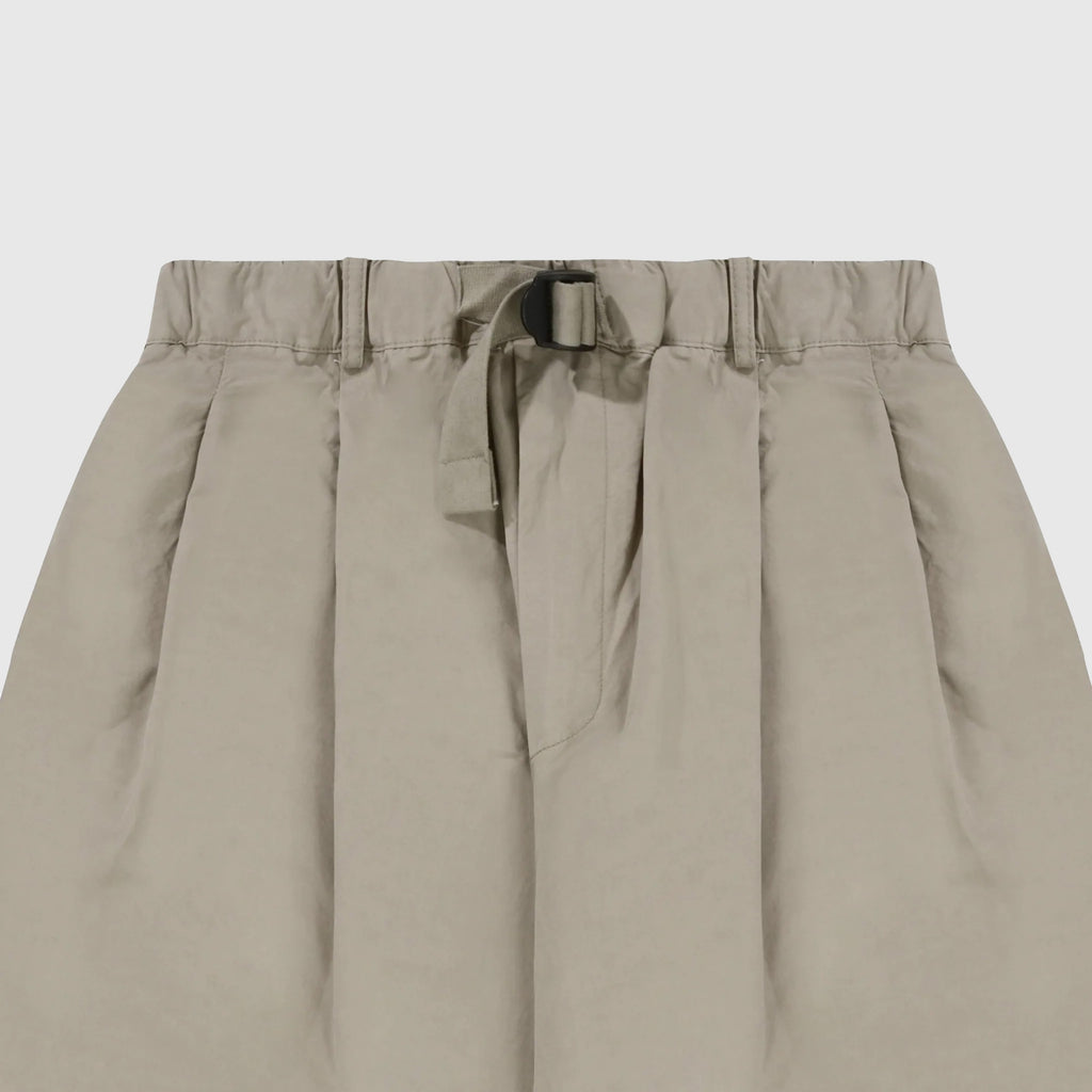 Kappy Two Tuck Wide Pants - Beige - Front Close Up