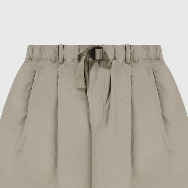 Kappy Two Tuck Wide Pants - Beige - Front Close Up