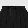 Kappy Two Tuck Wide Pants - Black - Front Close Up