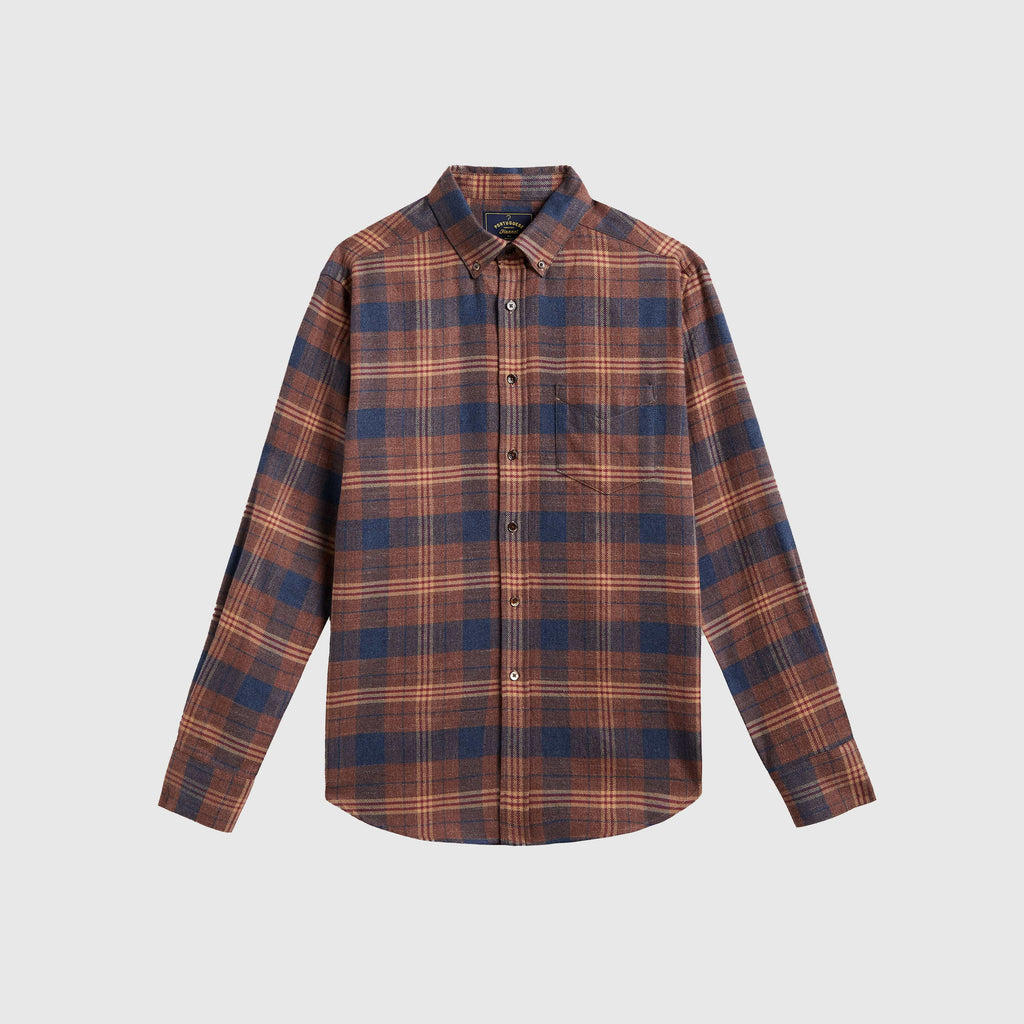 Portuguese Flannel Logia Shirt - Rust / Blue - Front