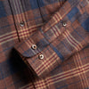 Portuguese Flannel Logia Shirt - Rust / Blue - Front Close Up