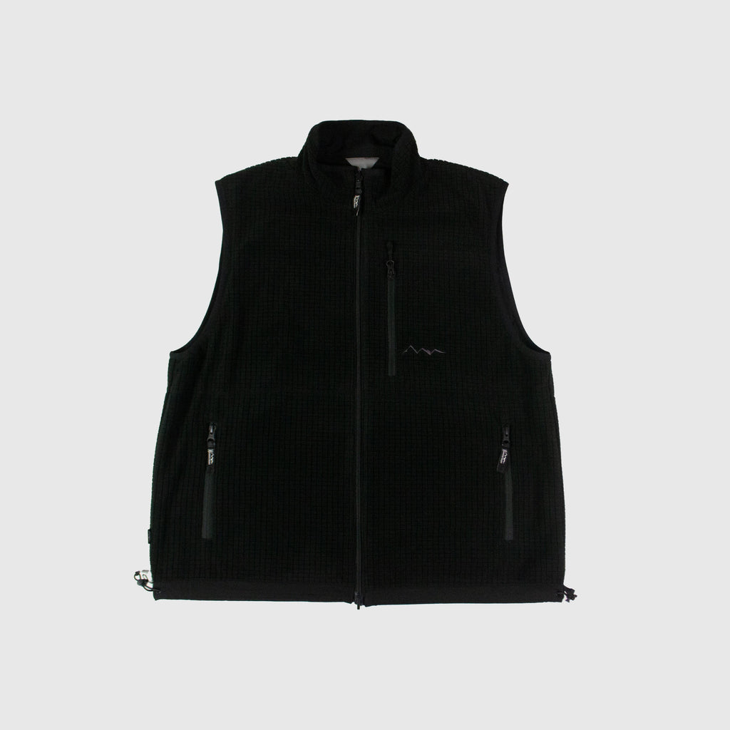 Manastash Grid Fleece Vest - Black - Reversible Side