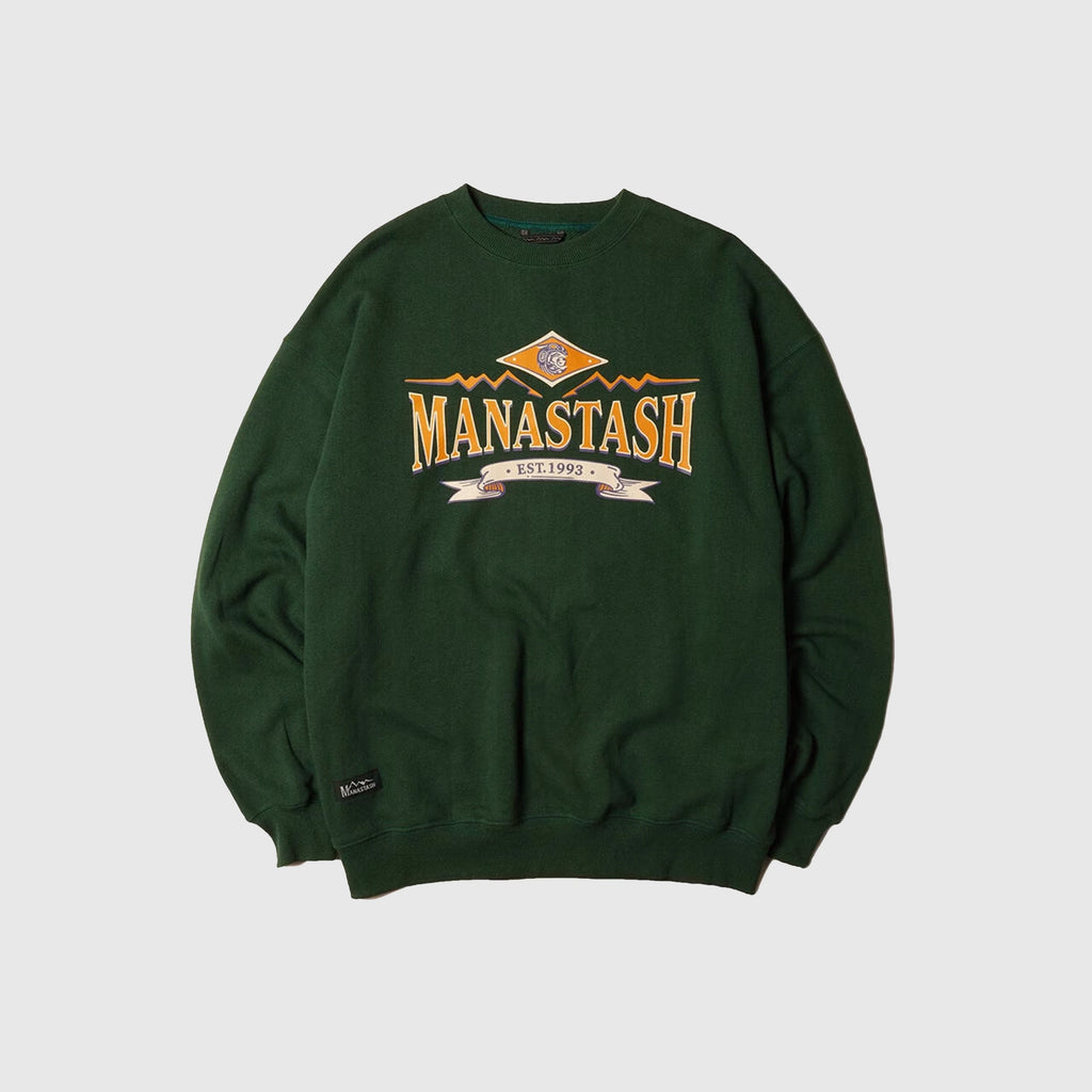 Manastash Cascade Sweatshirt EST. 1993 - Dark Green - Front