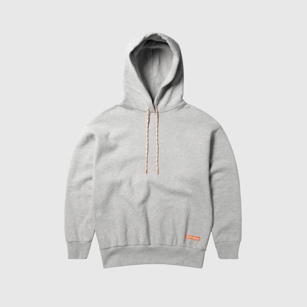 No Problemo Mini Kruger Embroidered Hoodie - Grey Marl - Front