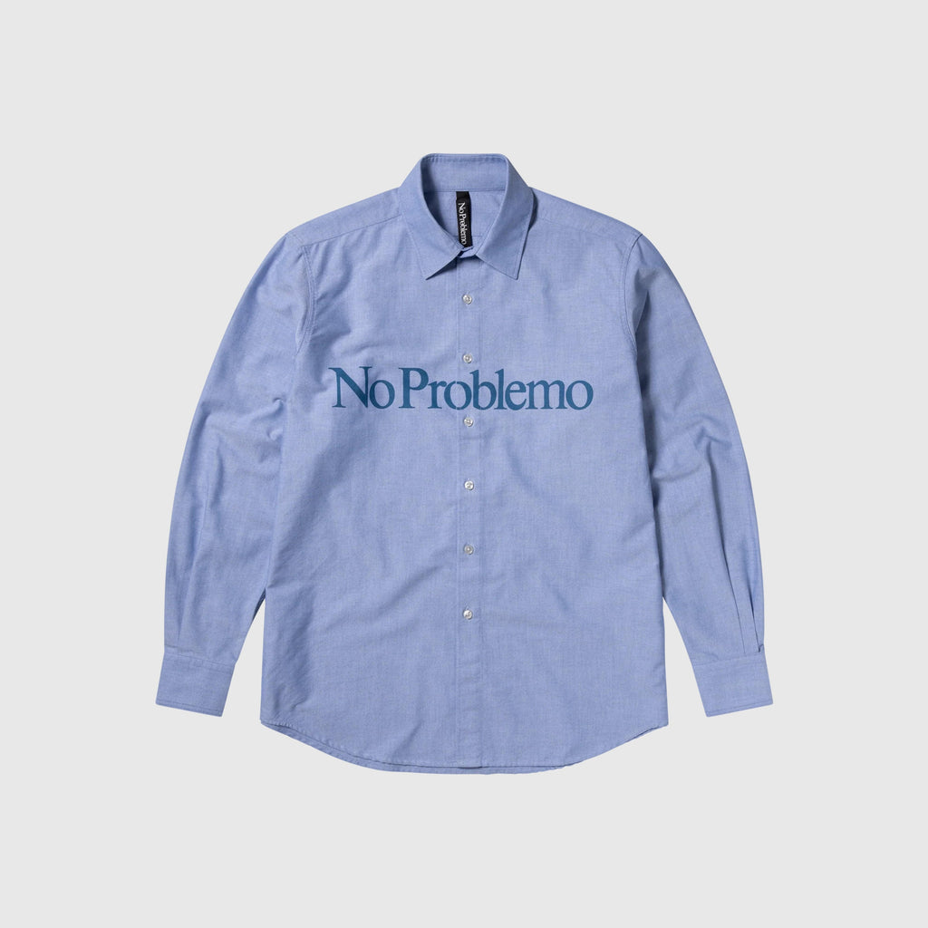 No Problemo Oxford LS Shirt - Blue - Front