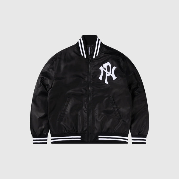 No Problemo NYP Nylon Varsity Jacket - Black - Front