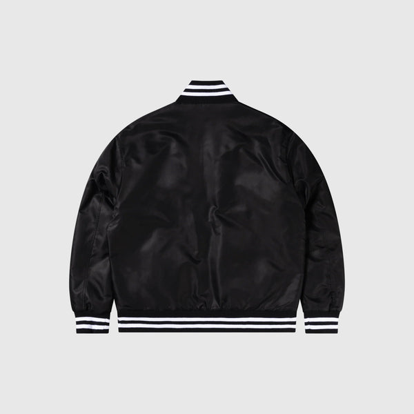 No Problemo NYP Nylon Varsity Jacket - Black - Back