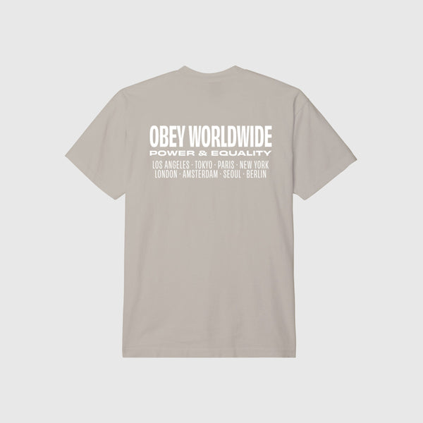 Obey Worldwide Power & Equality Heavy Tee - Silver - Back