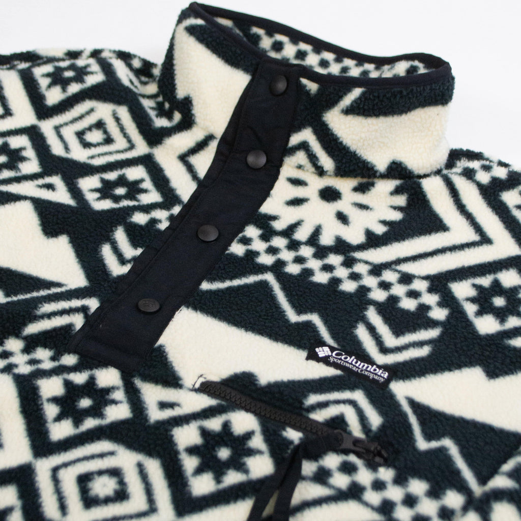 Columbia Helvetia Half Snap Fleece - Black Check - Front Close Up