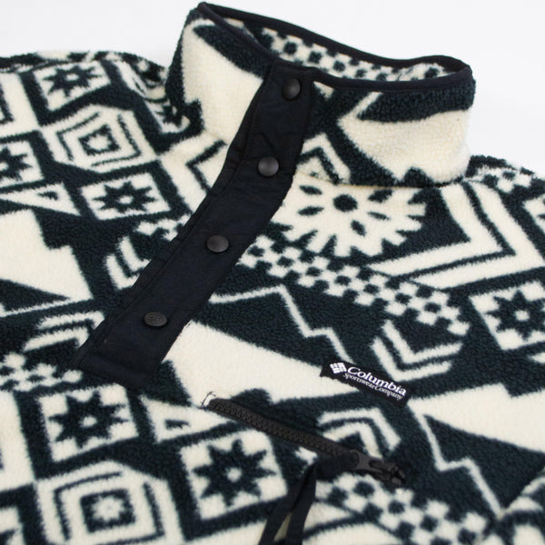 Columbia Helvetia Half Snap Fleece - Black Check - Front Close Up