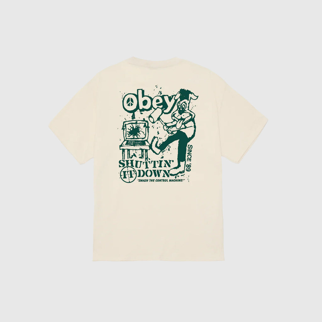 Obey Smash The Control Machine Tee - Cream - Back